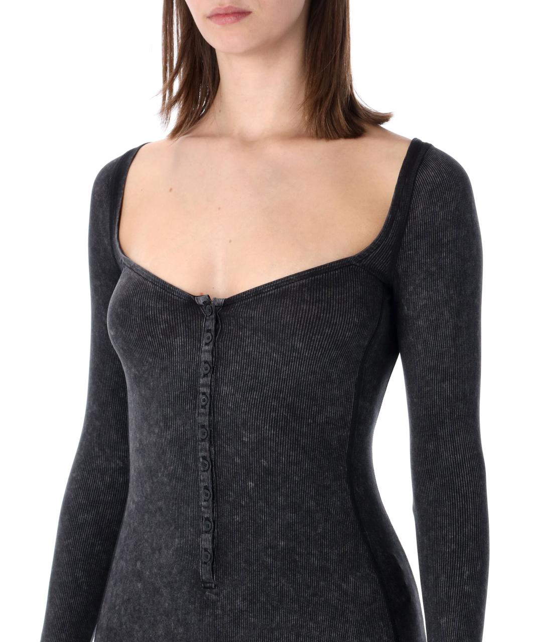 DIESEL Черное хлопковое повседневное платье, фото 3