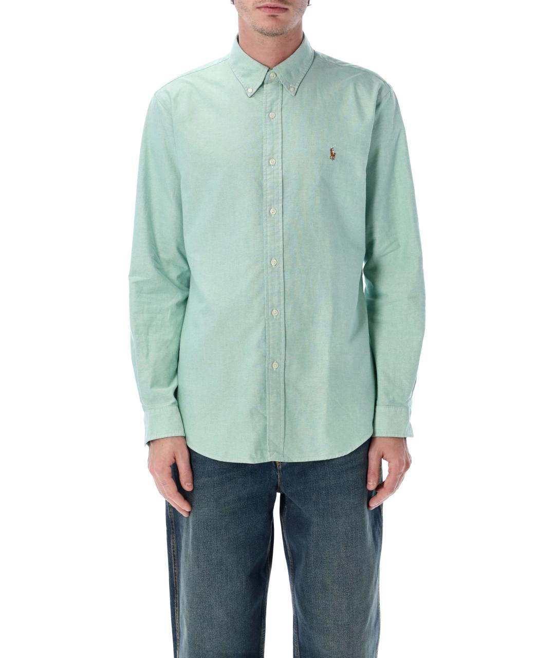 POLO RALPH LAUREN Зеленая хлопковая кэжуал рубашка, фото 2