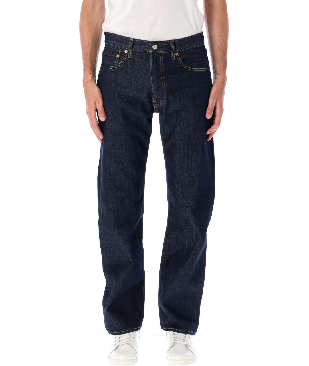 LEVI'S Синие хлопковые прямые джинсы, фото 2