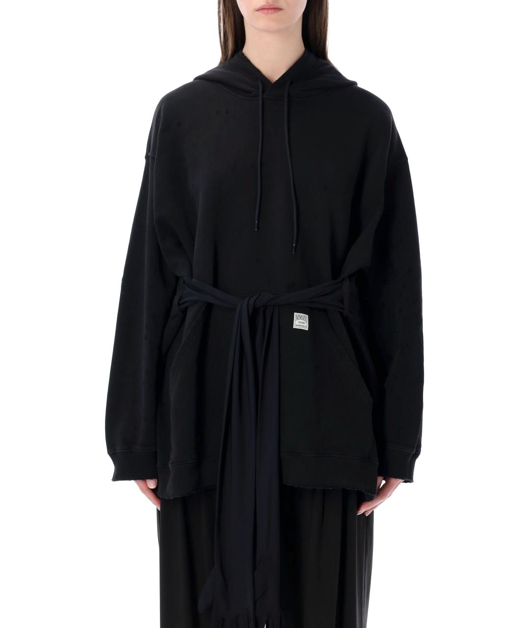 MM6 MAISON MARGIELA Черное хлопковое повседневное платье, фото 2