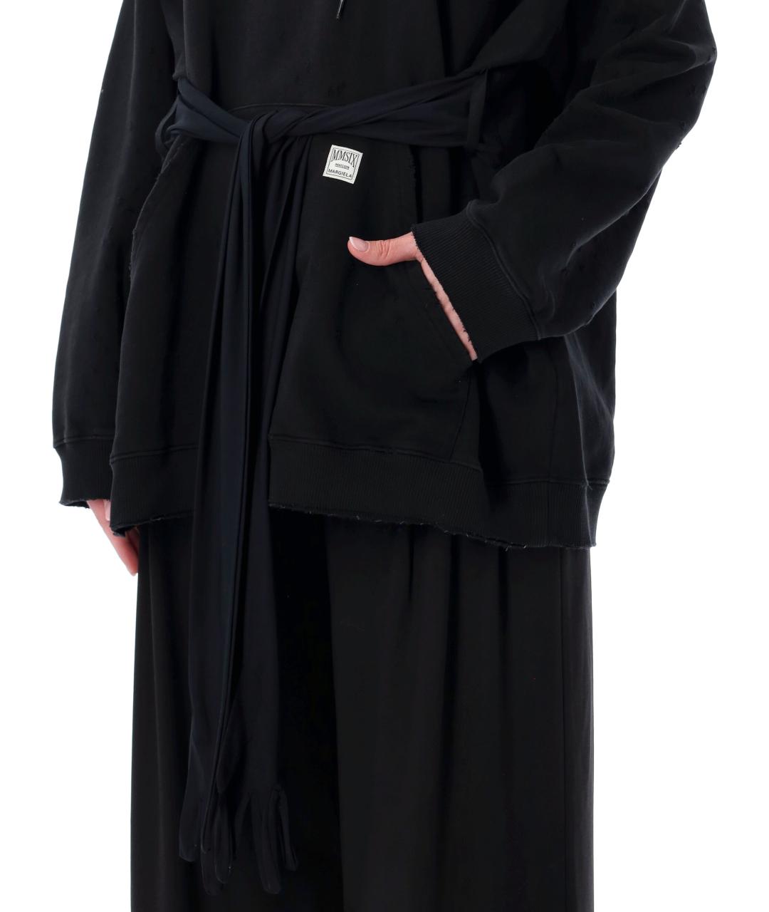 MM6 MAISON MARGIELA Черное хлопковое повседневное платье, фото 4