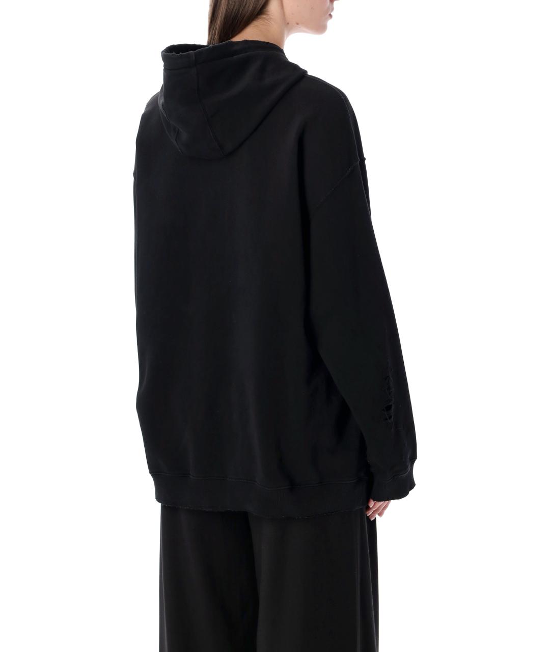 MM6 MAISON MARGIELA Черное хлопковое повседневное платье, фото 3