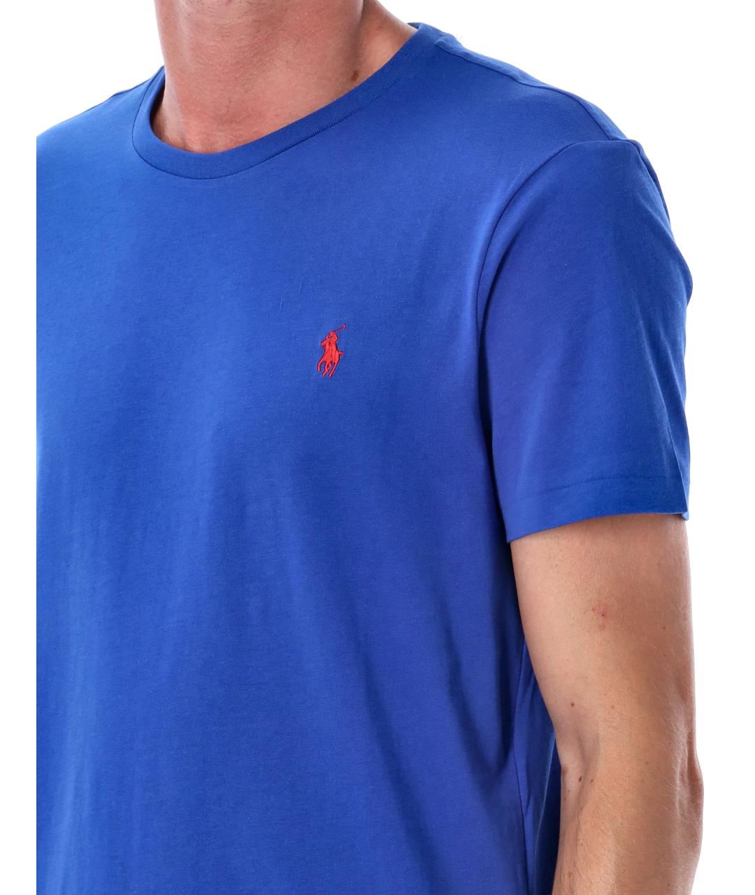 POLO RALPH LAUREN Синяя хлопковая футболка, фото 3