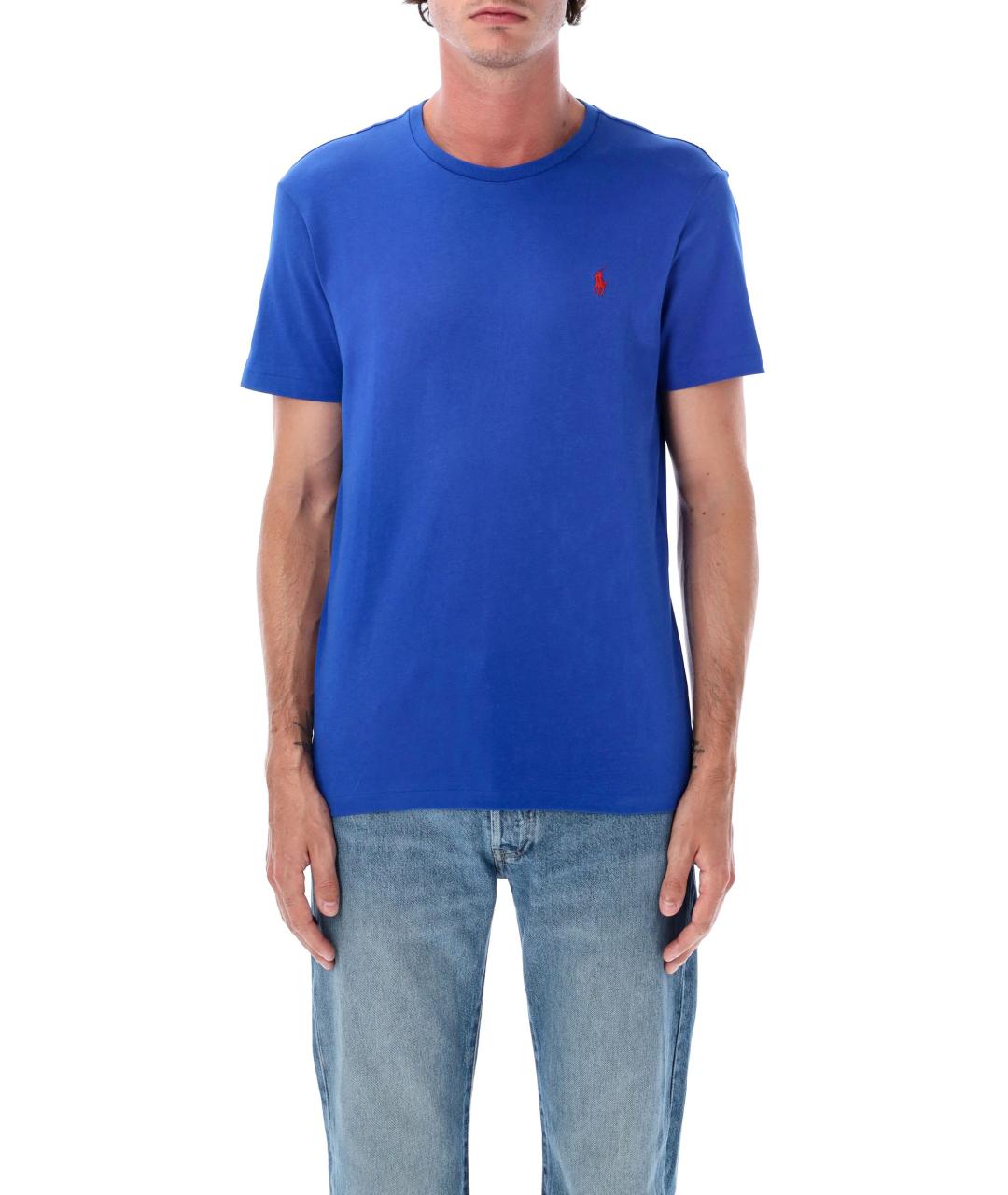 POLO RALPH LAUREN Синяя хлопковая футболка, фото 4