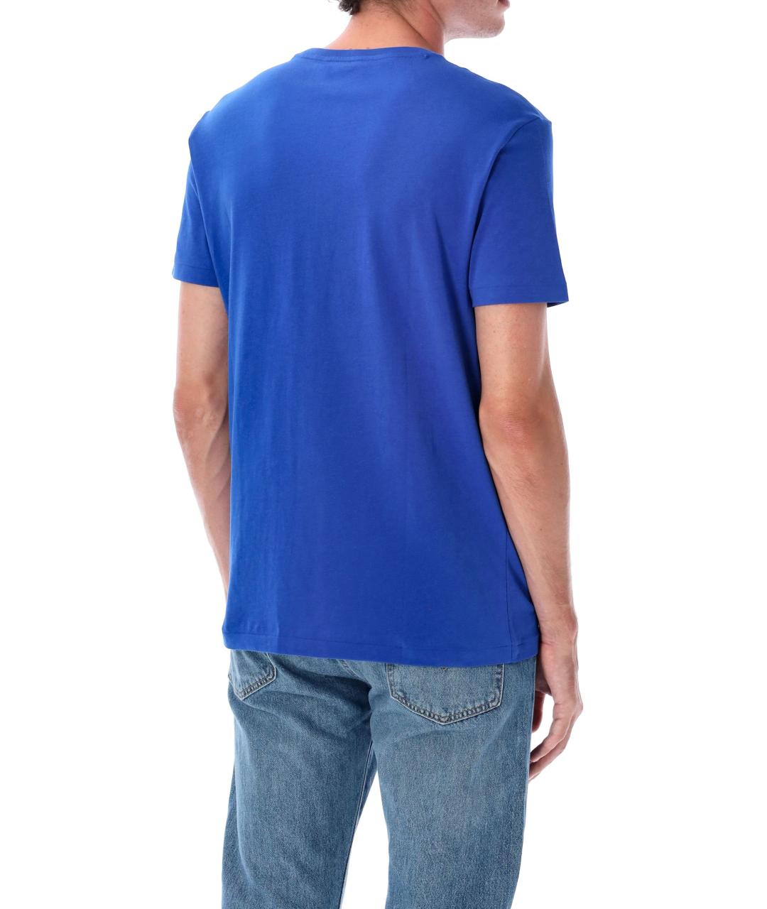 POLO RALPH LAUREN Синяя хлопковая футболка, фото 2