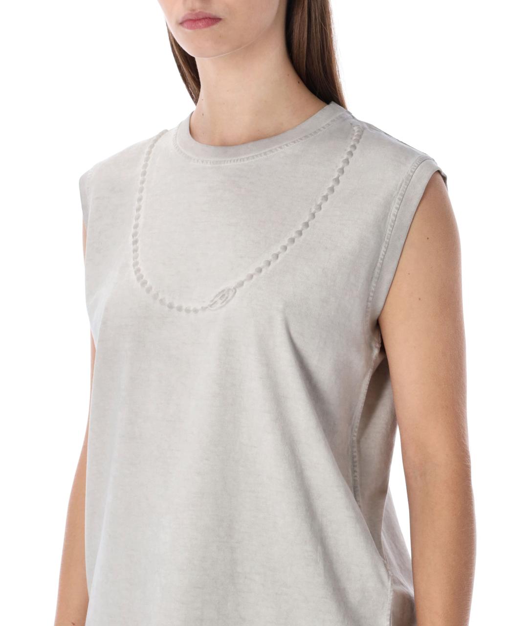 DIESEL Серая хлопковая футболка, фото 4