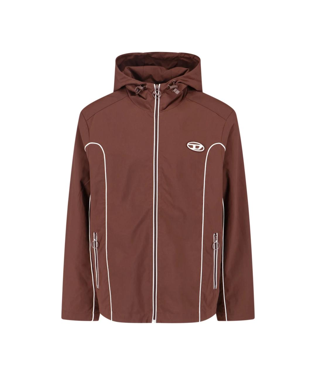 DIESEL Коричневая полиамидовая куртка, фото 1