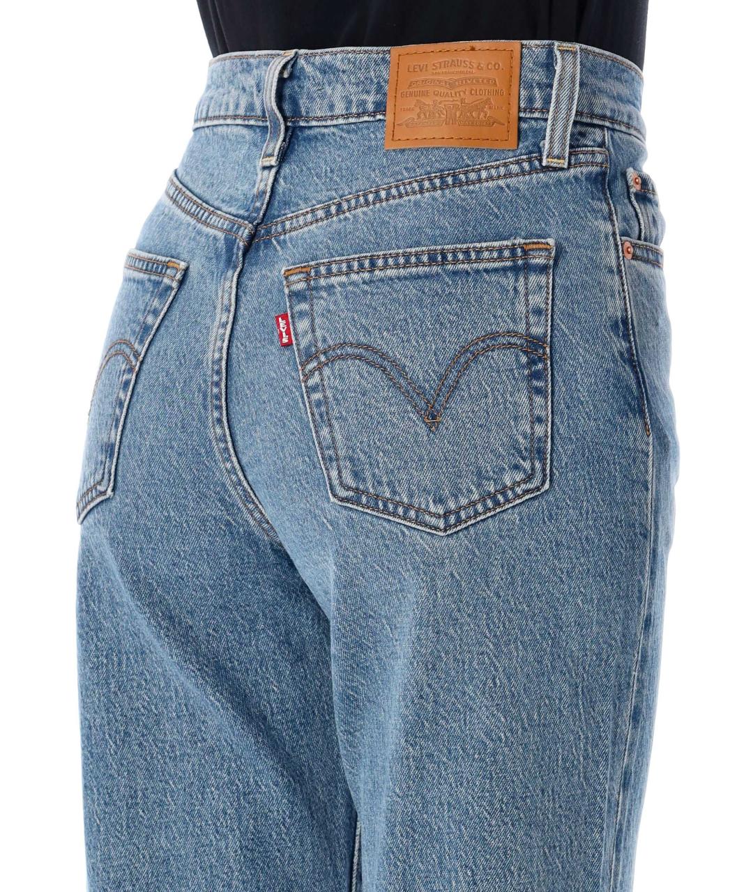 LEVI'S Синие хлопковые прямые джинсы, фото 3