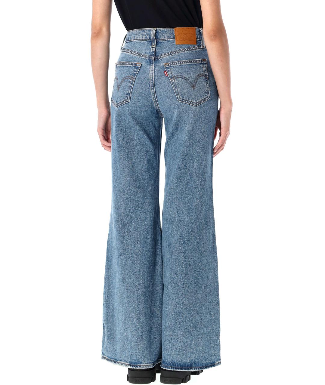 LEVI'S Синие хлопковые прямые джинсы, фото 2