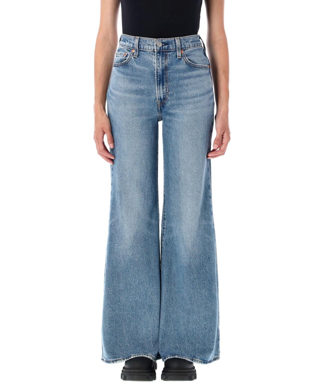 LEVI'S Синие хлопковые прямые джинсы, фото 4