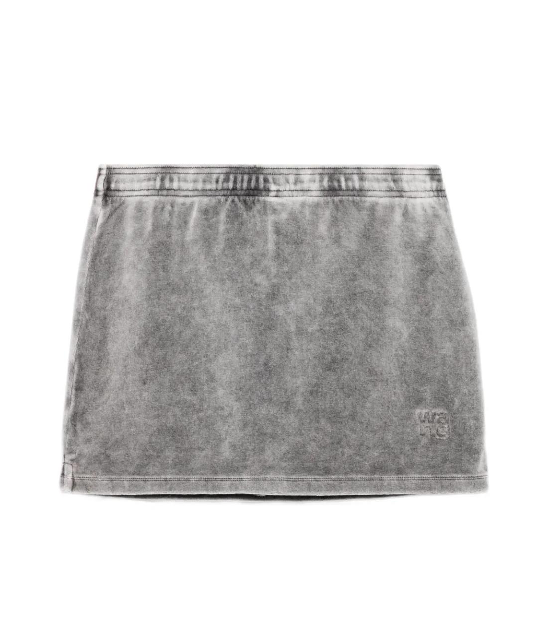 T BY ALEXANDER WANG Серая хлопковая юбка мини, фото 1