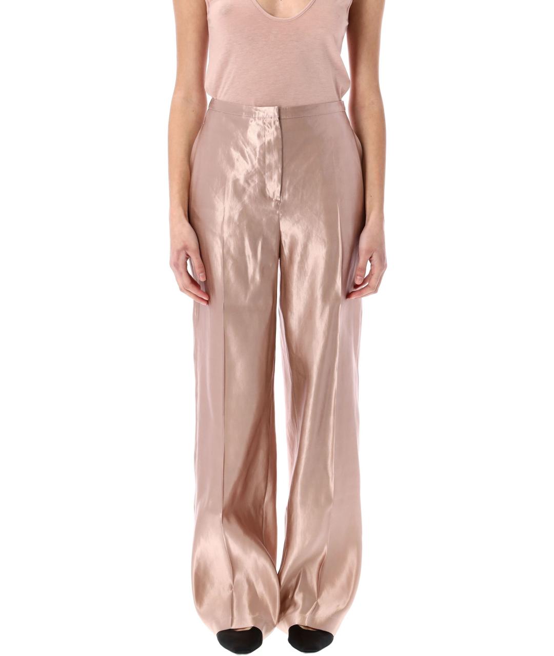 LOULOU STUDIO Розовые льняные прямые брюки, фото 4