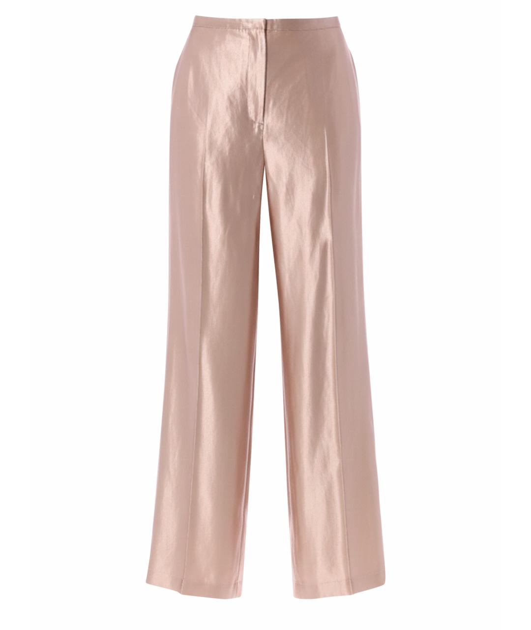LOULOU STUDIO Розовые льняные прямые брюки, фото 1