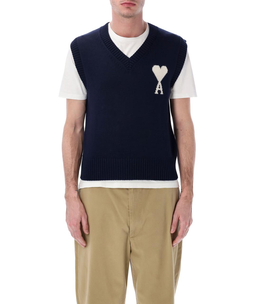 Ami Paris Синяя шерстяная жилетка, фото 2