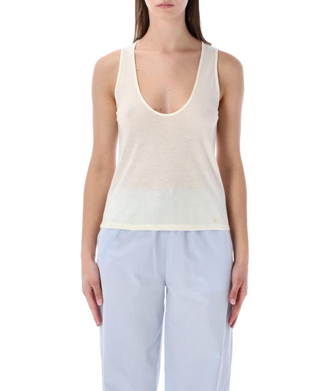 LOULOU STUDIO Белая вискозная майка, фото 4