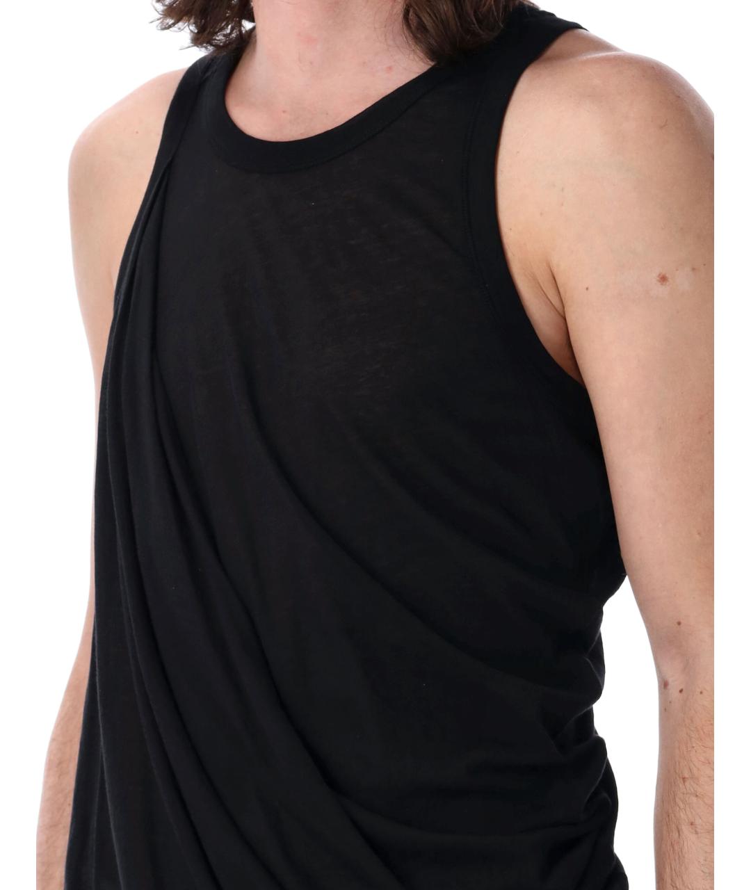 RICK OWENS Черная хлопковая майка, фото 3
