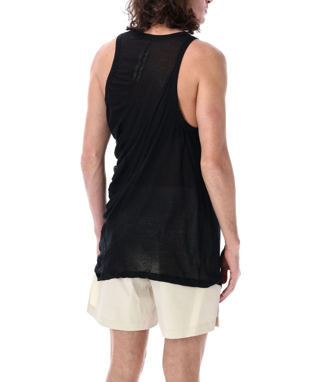 RICK OWENS Черная хлопковая майка, фото 2