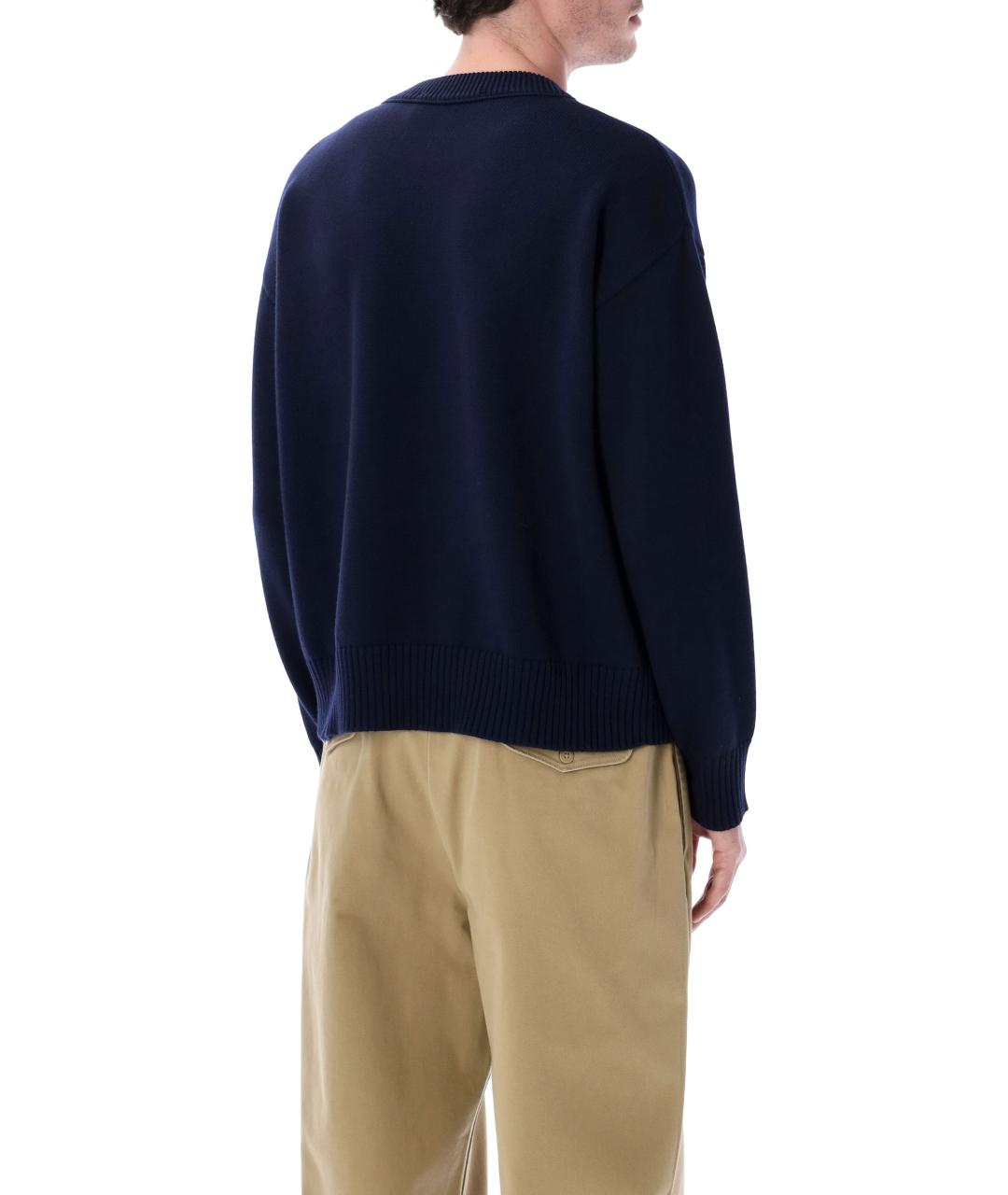 Ami Paris Синий шерстяной джемпер / свитер, фото 3