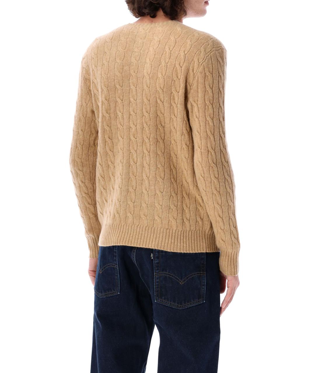 POLO RALPH LAUREN Коричневый шерстяной джемпер / свитер, фото 3