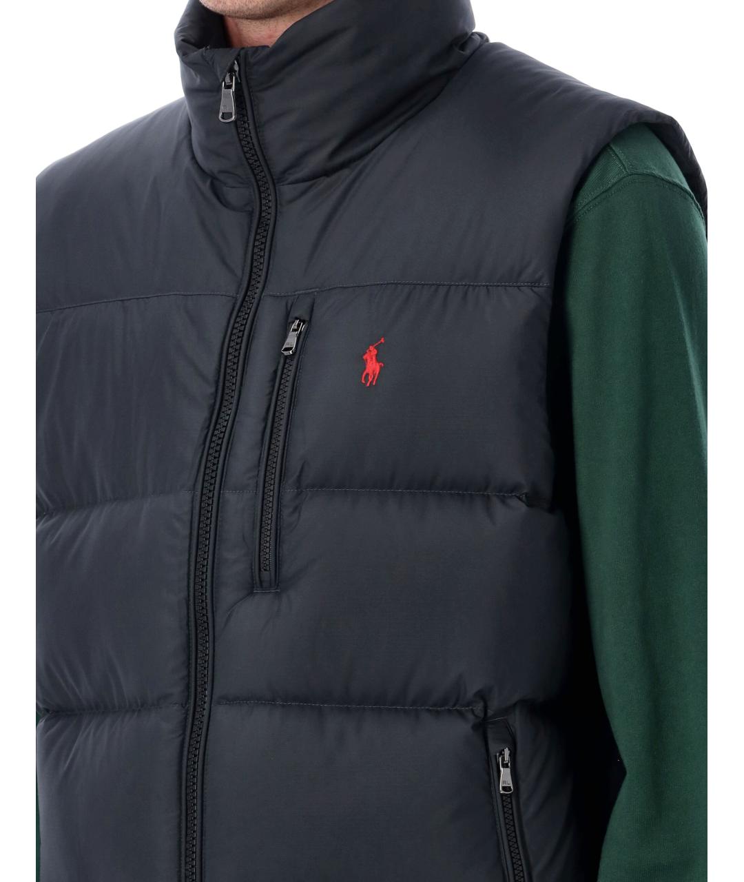 POLO RALPH LAUREN Черный полиэстеровый жилет, фото 4