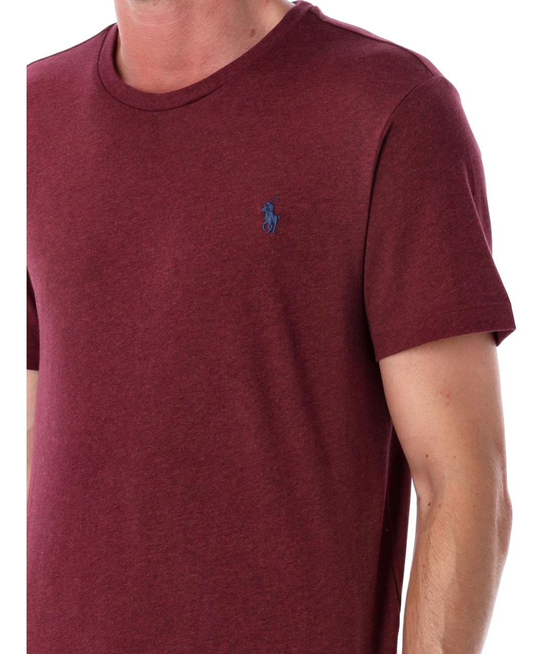 POLO RALPH LAUREN Бордовая хлопковая футболка, фото 3