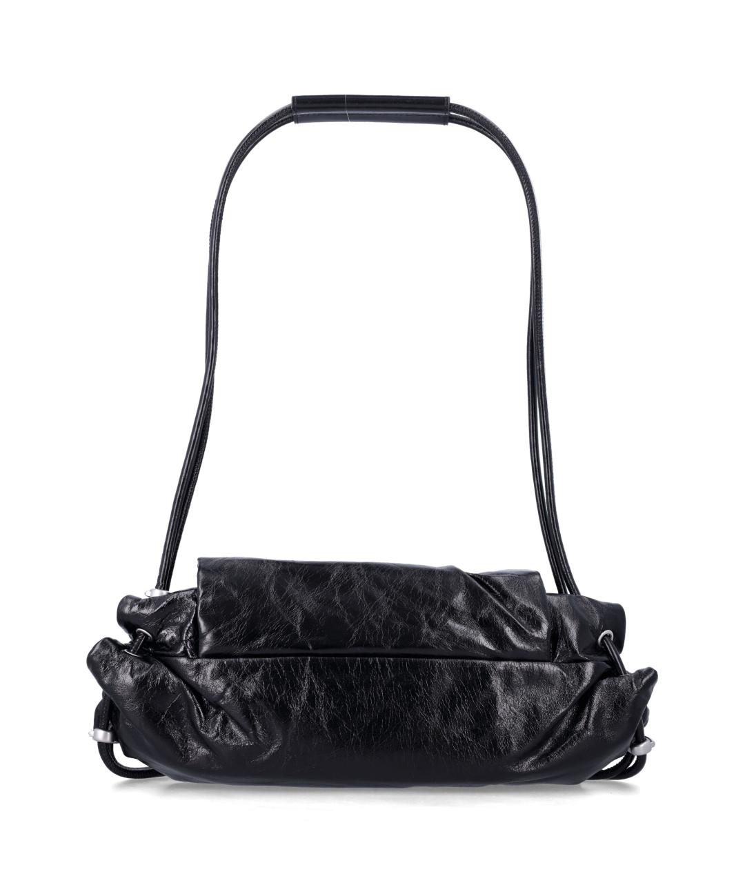 DIESEL Черная кожаная сумка через плечо, фото 3