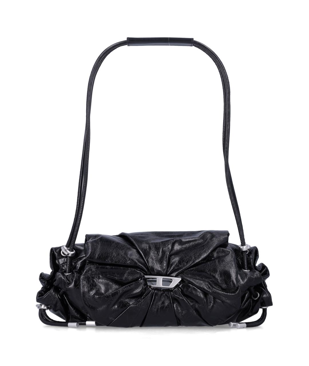 DIESEL Черная кожаная сумка через плечо, фото 1