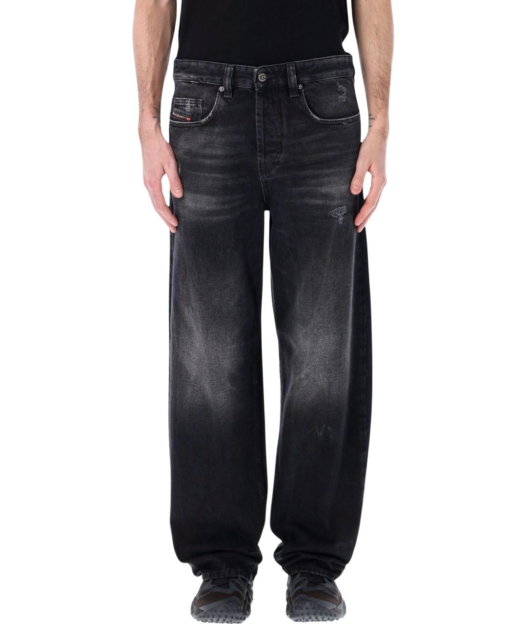 DIESEL Черные хлопковые прямые джинсы, фото 4