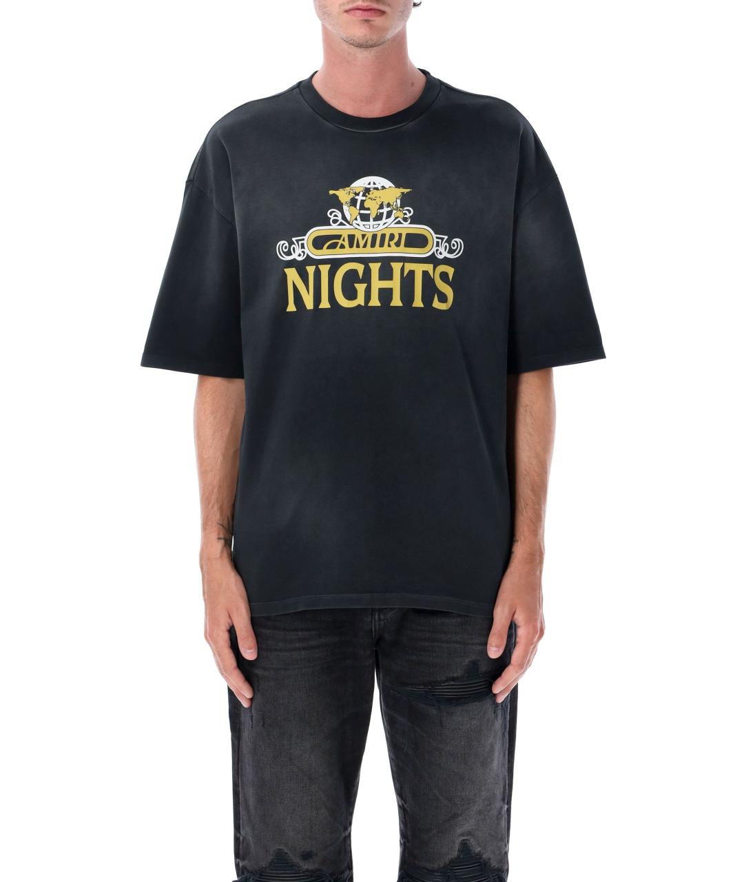 AMIRI Черная хлопковая футболка, фото 4