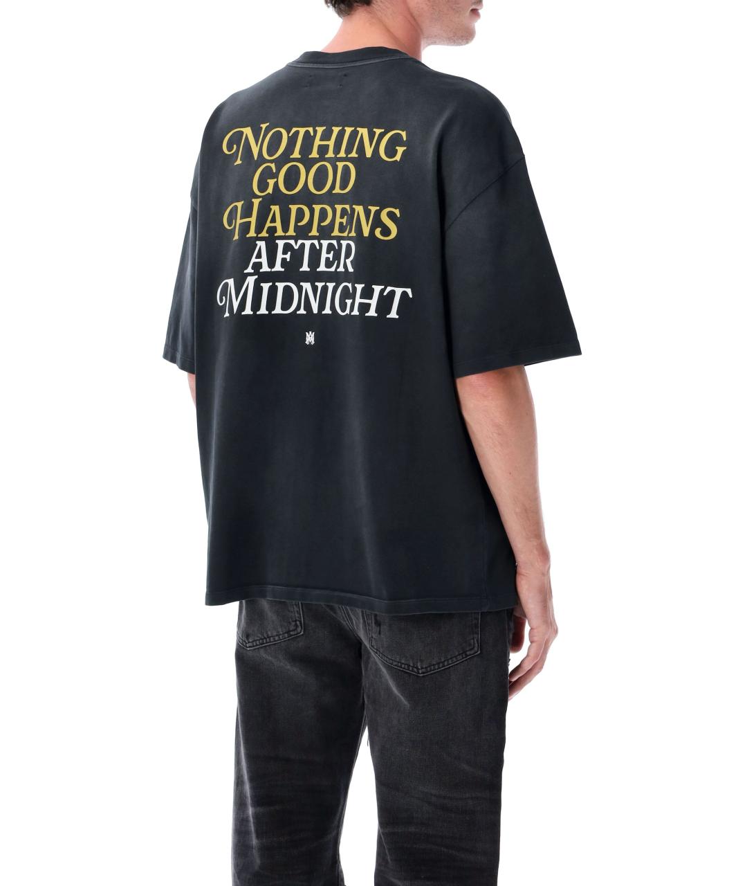 AMIRI Черная хлопковая футболка, фото 2