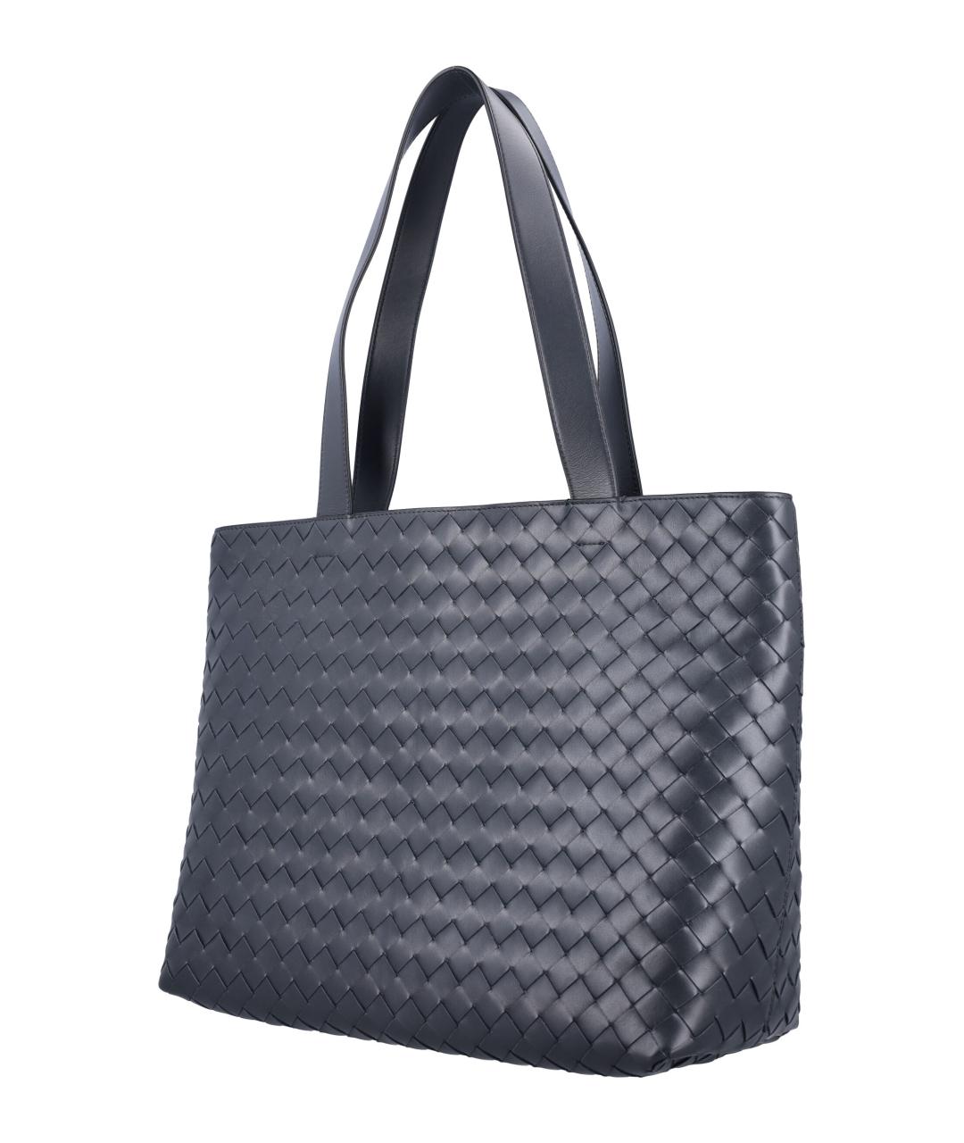 BOTTEGA VENETA Серая кожаная сумка тоут, фото 3