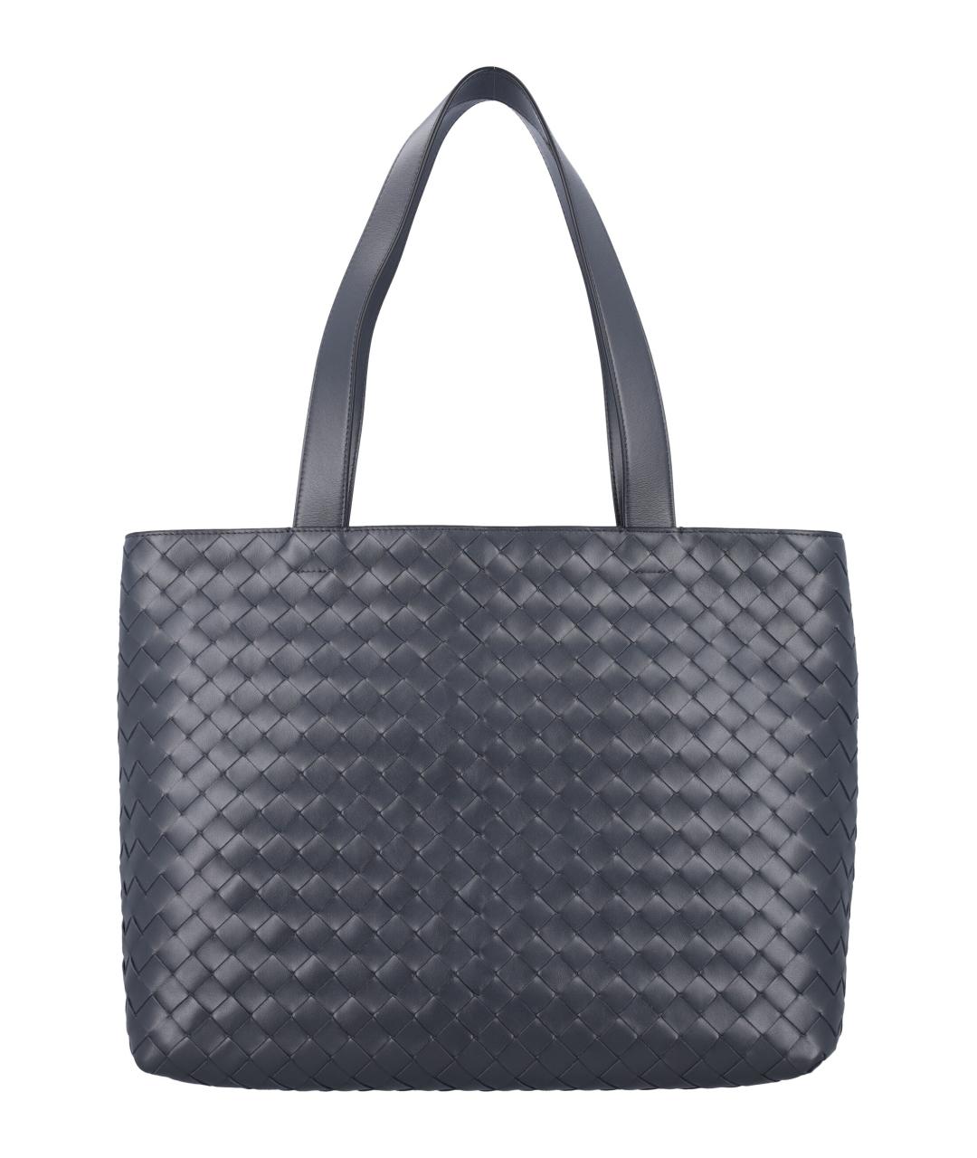 BOTTEGA VENETA Серая кожаная сумка тоут, фото 1