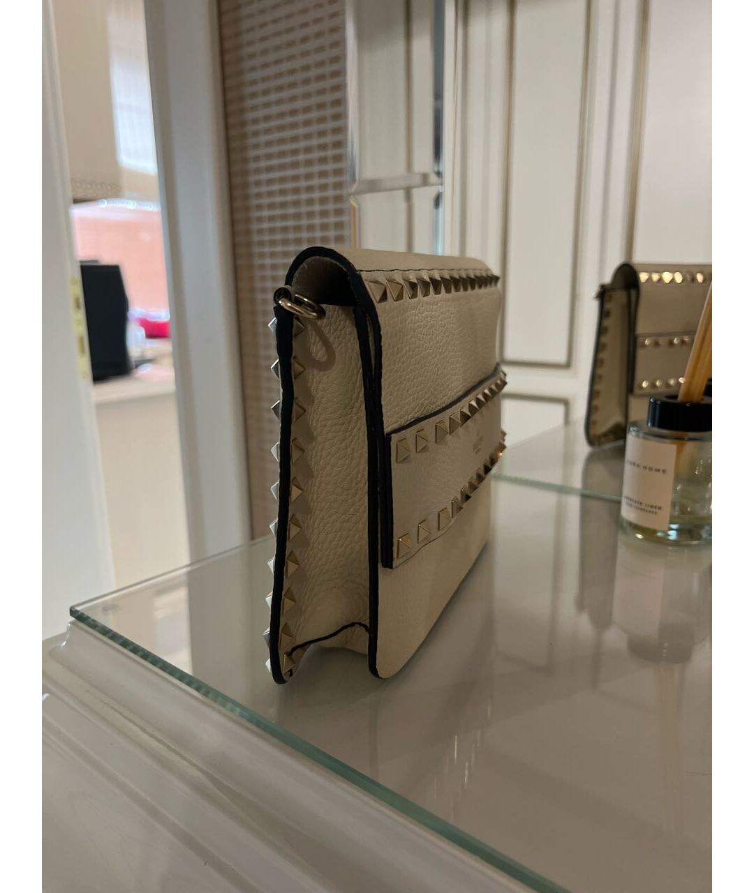 VALENTINO Бежевая кожаная сумка тоут, фото 2