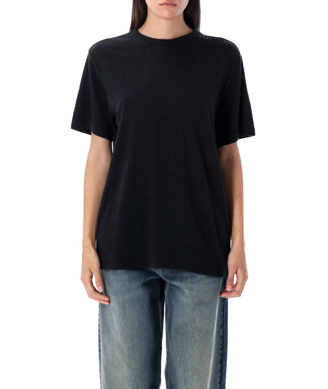 ISABEL MARANT ETOILE Черная льняная футболка, фото 4