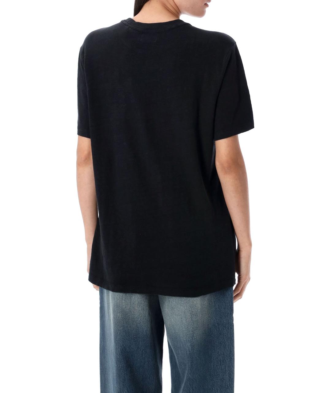 ISABEL MARANT ETOILE Черная льняная футболка, фото 2