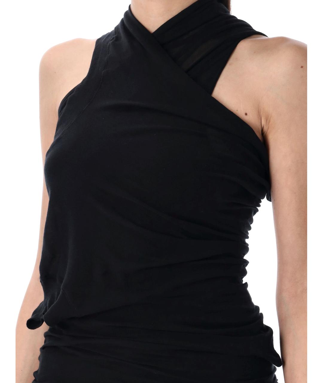 RICK OWENS Черная хлопковая майка, фото 3