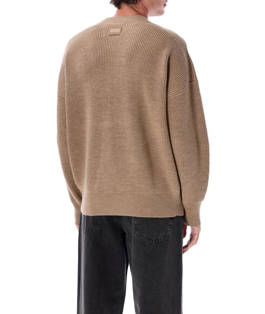 ISABEL MARANT Коричневый шерстяной джемпер / свитер, фото 2