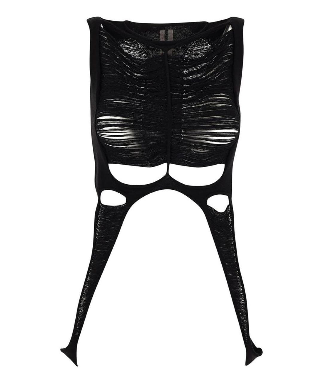 RICK OWENS Черная шерстяная майка, фото 1