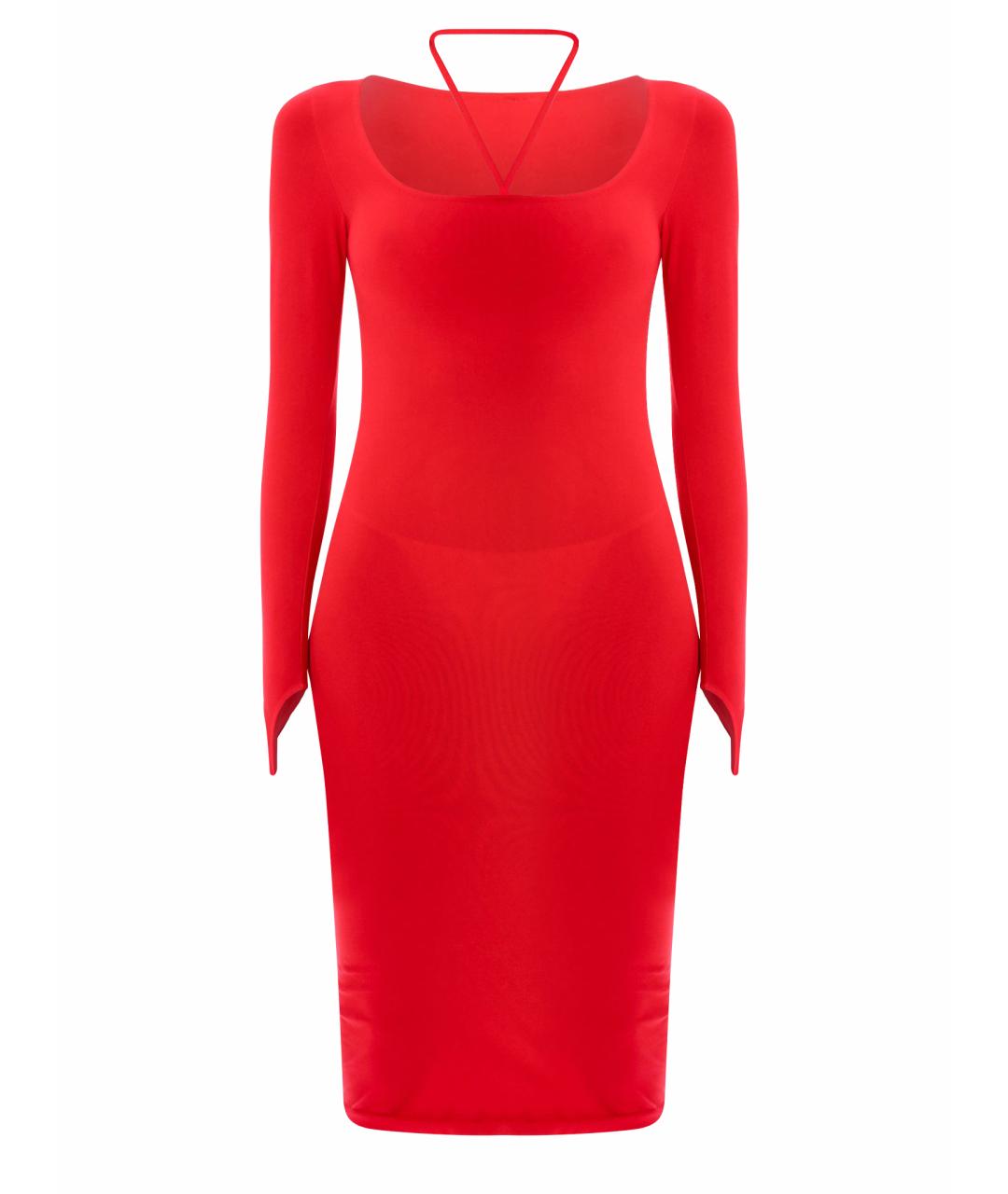ANDREADAMO Красное полиамидовое повседневное платье, фото 1