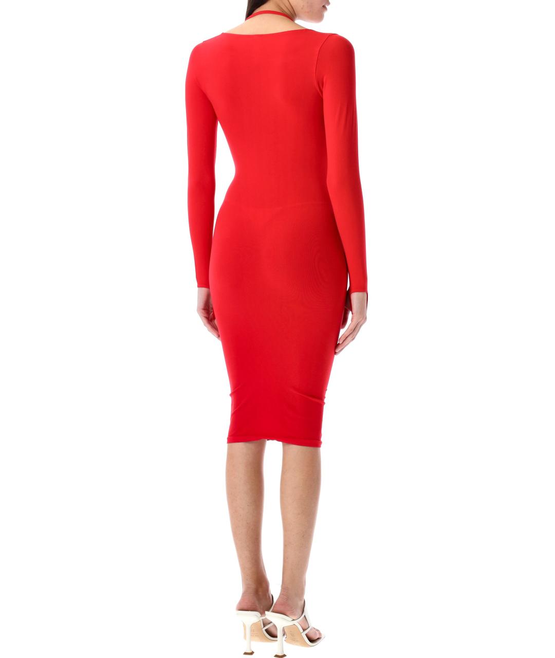 ANDREADAMO Красное полиамидовое повседневное платье, фото 2