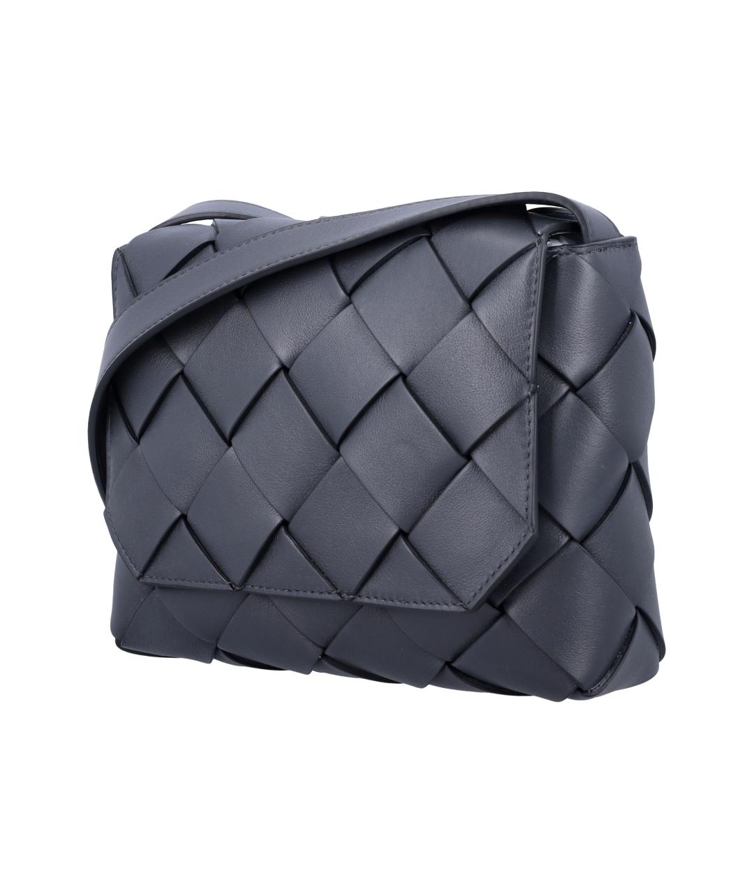 BOTTEGA VENETA Серая кожаная сумка на плечо, фото 3