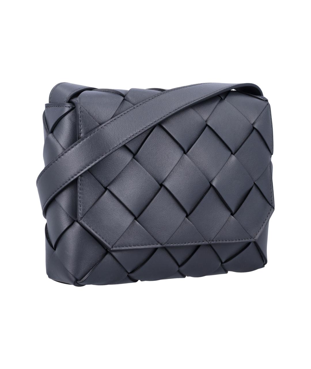 BOTTEGA VENETA Серая кожаная сумка на плечо, фото 2