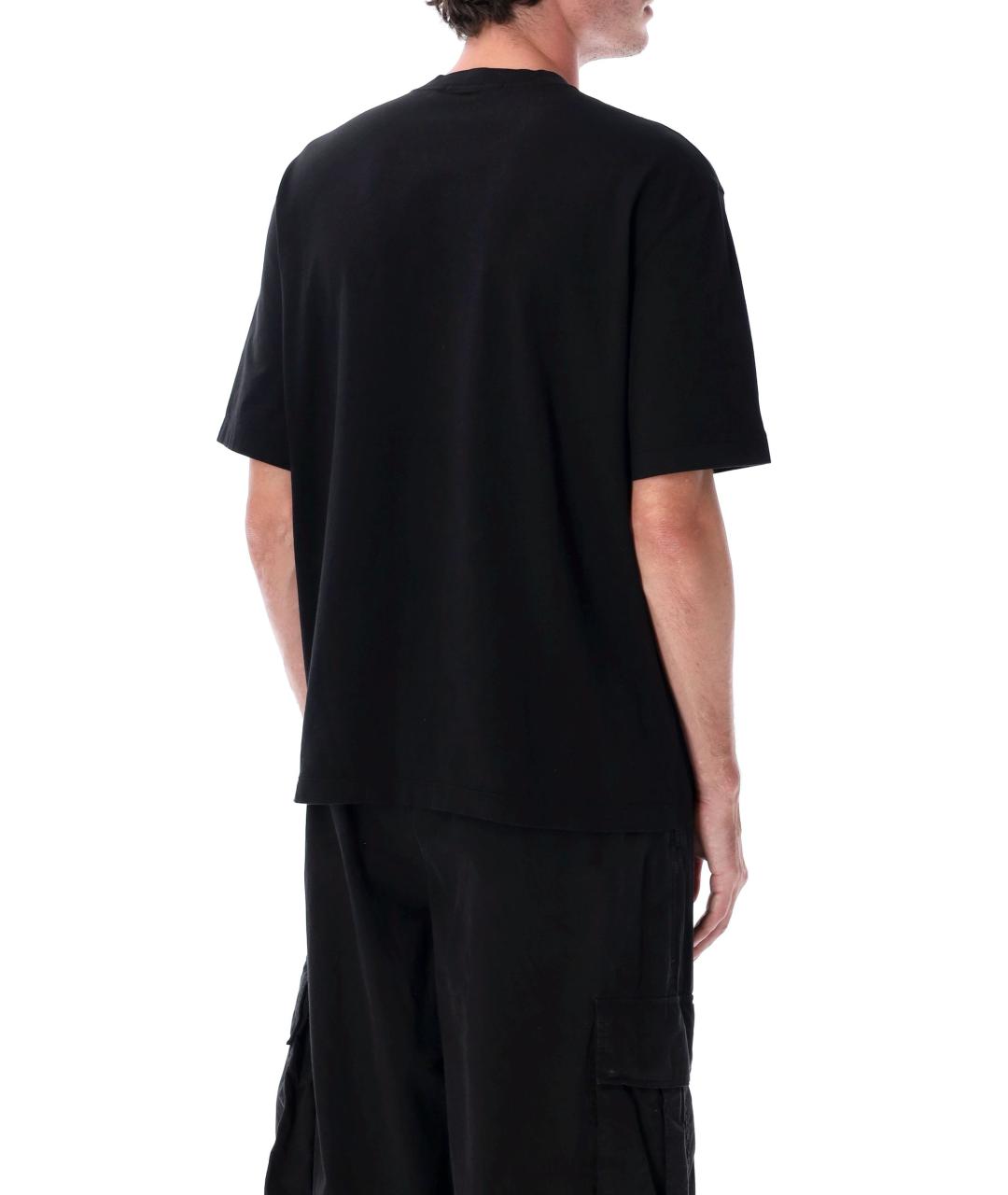 STONE ISLAND Черная хлопковая футболка, фото 2