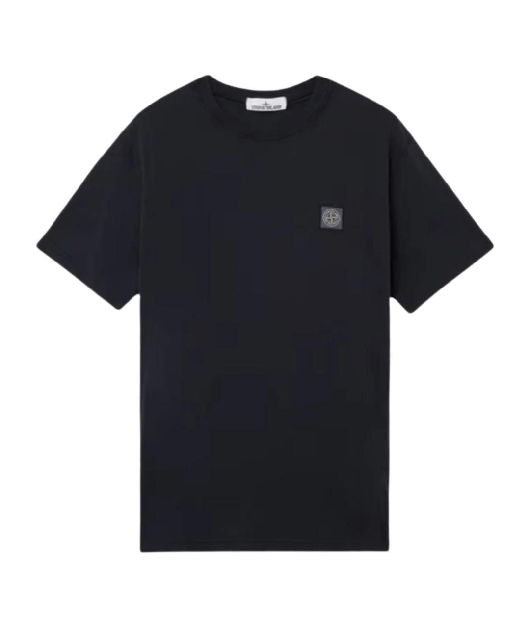 STONE ISLAND Черная хлопковая футболка, фото 1