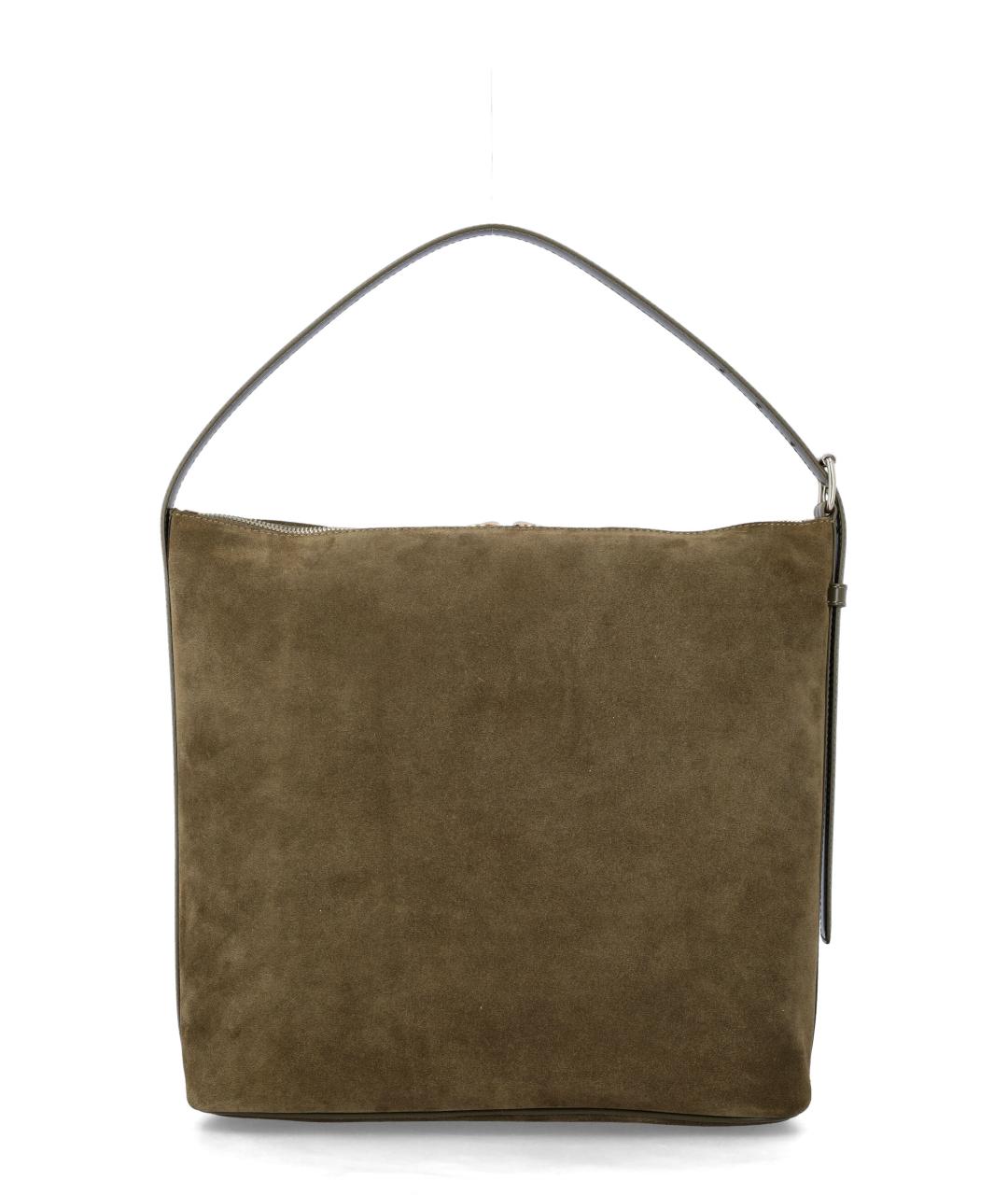 A.P.C. Хаки замшевая сумка тоут, фото 3
