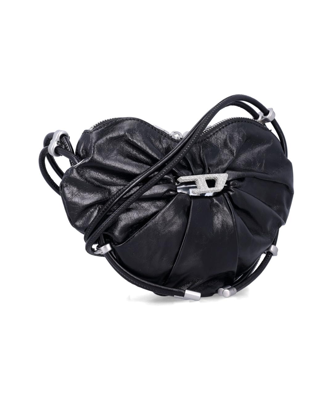 DIESEL Черная кожаная сумка через плечо, фото 2