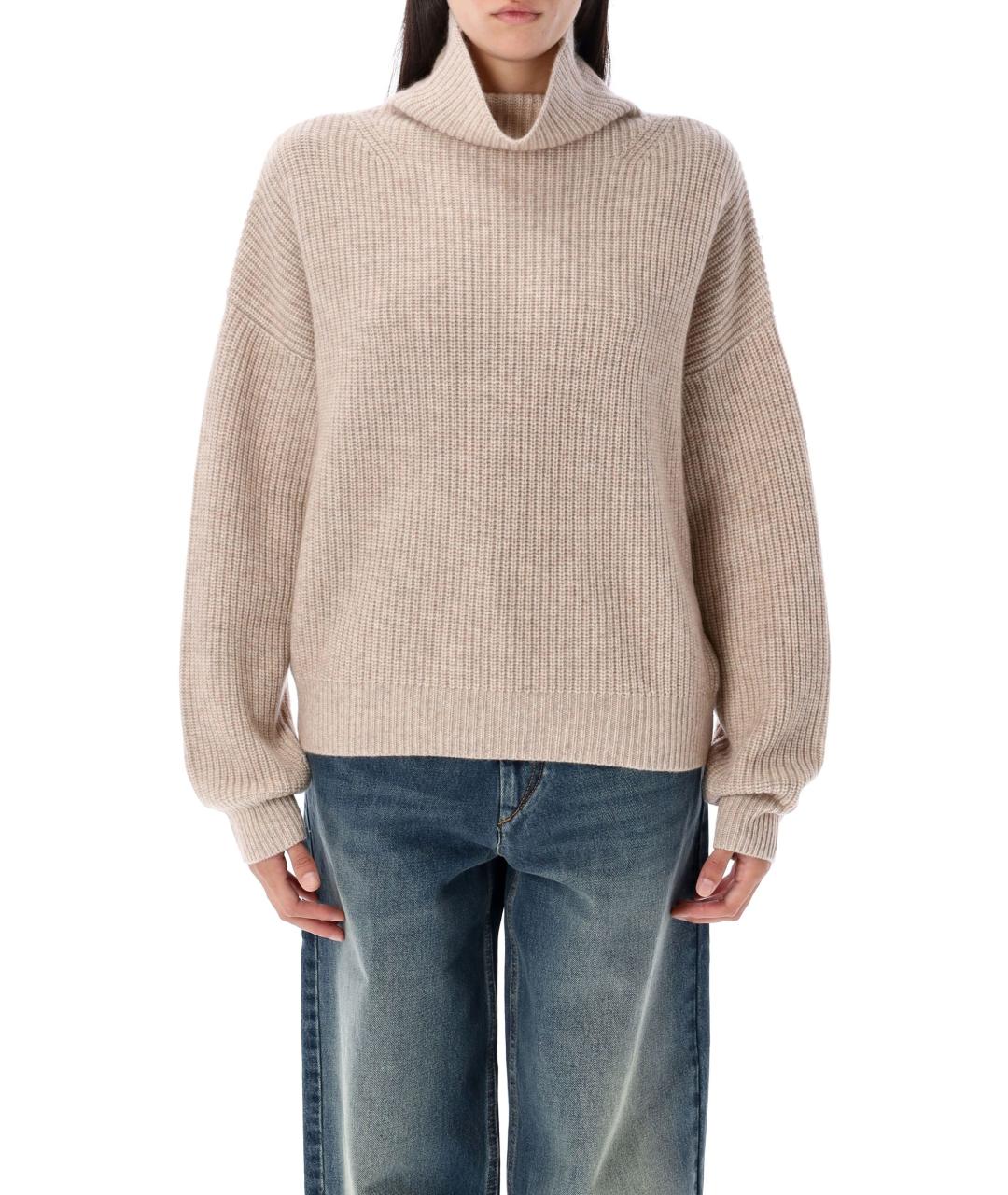 ISABEL MARANT Бежевый шерстяной джемпер / свитер, фото 2