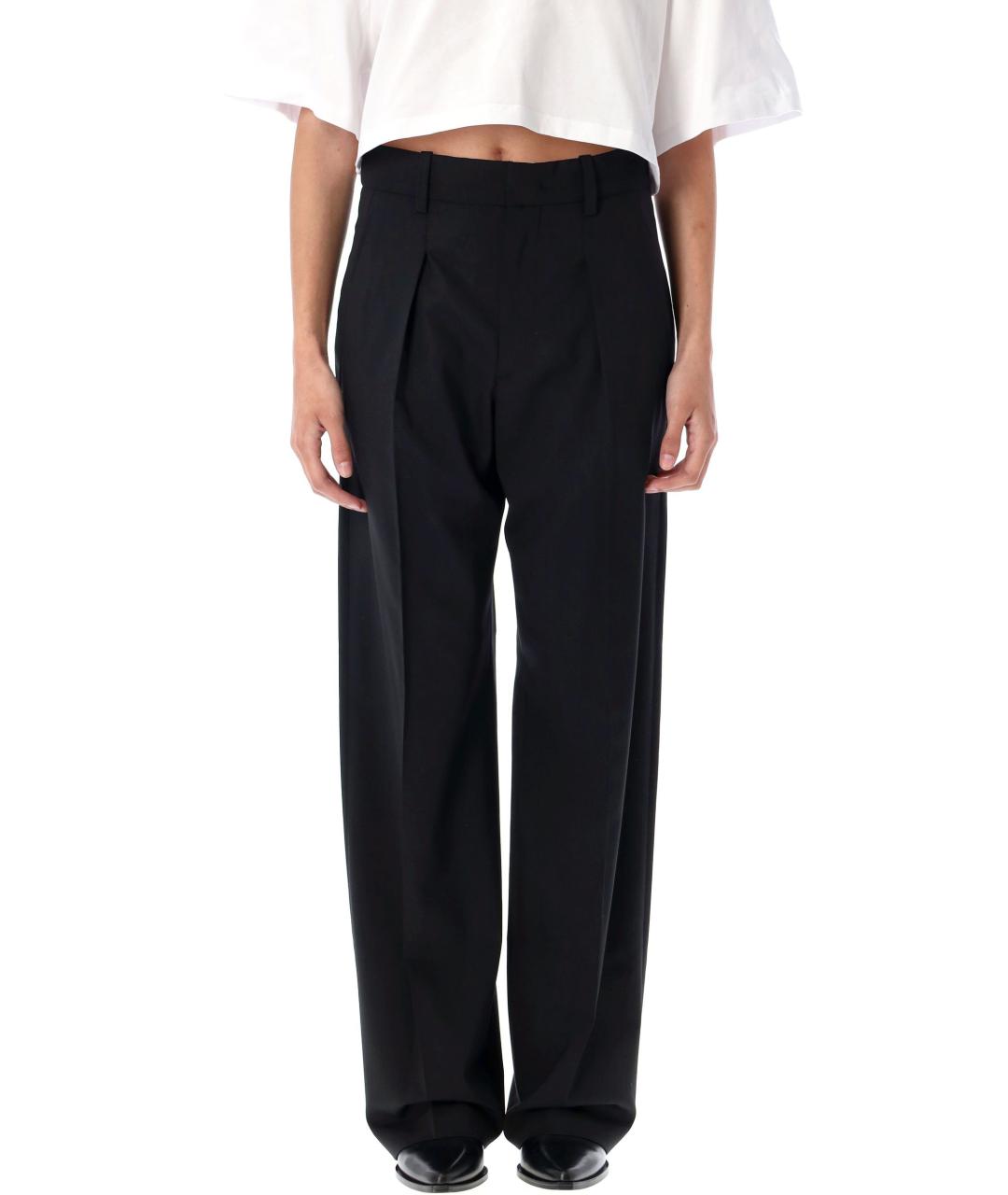 ISABEL MARANT Черные шерстяные прямые брюки, фото 4