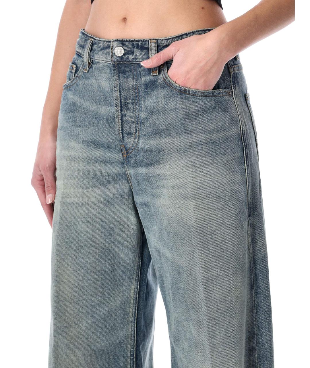 DIESEL Синие хлопковые прямые джинсы, фото 3