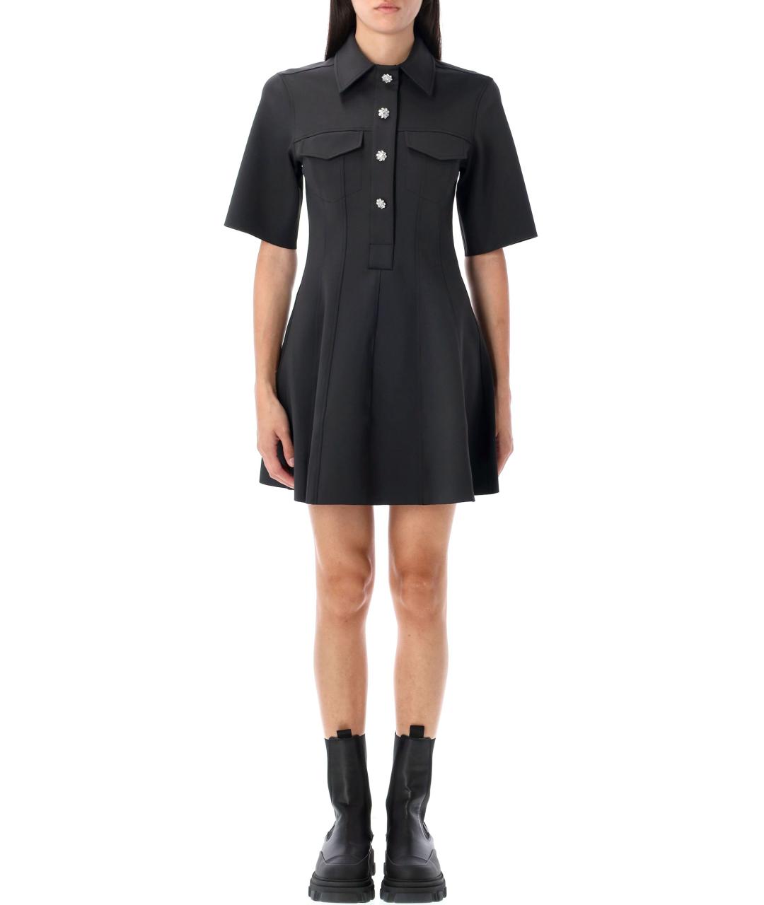 GANNI Черное полиамидовое платье, фото 4